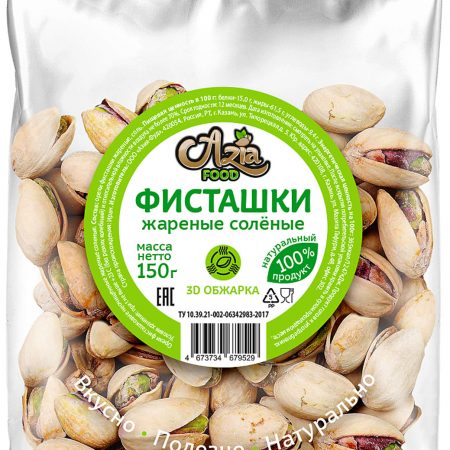ФИСТАШКИ ЖАРЕНЫЕ СОЛЕНЫЕ 150Г